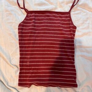 small red and white striped Garage tank top